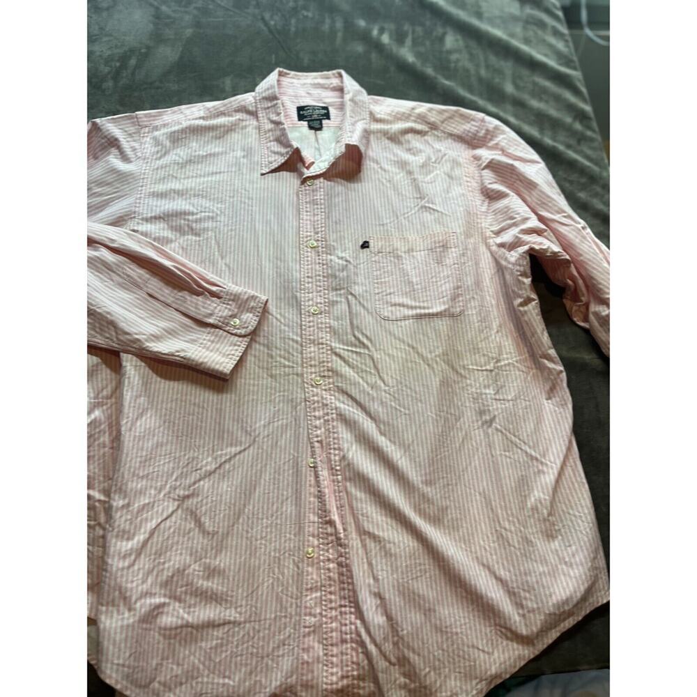 Ralph Lauren Jeans Mens Sz XXL Button down‎ Shirt Cotton Long Sleeve Pink Stripe